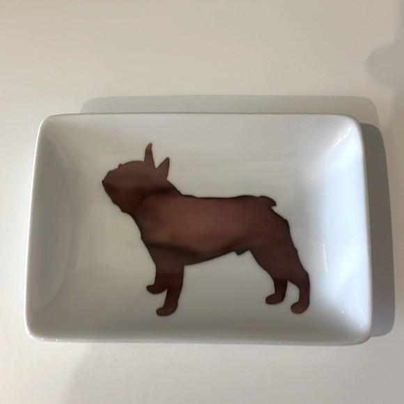 Vintage West Elm French Bulldog Silhouette Trinket Dishes Frenchie - Picture 1 of 4
